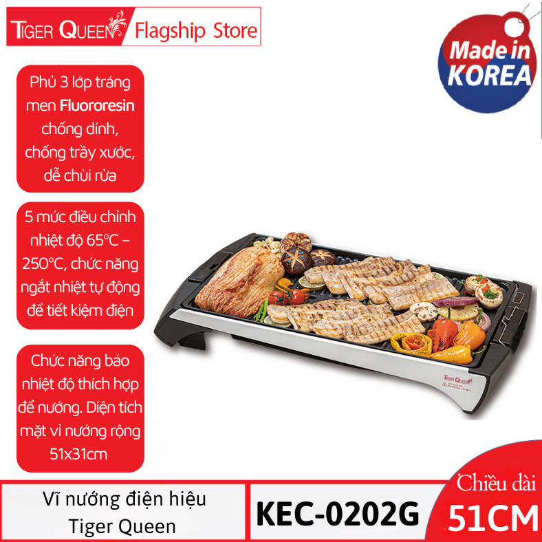 Vĩ nướng điện Tiger Queen KEC-0202G - Sản xuất tại Hàn Quốc - Hàng chính hãng