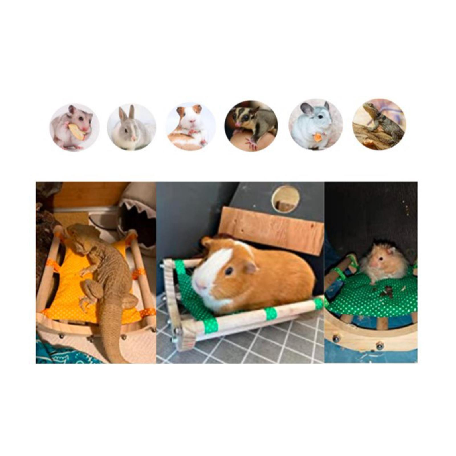 Guinea Pig Hammock Hamster Shaker Bed Portable Small Animal Bed Guinea Pig Wooden Bed Nest for Dwarf Rabbits Hamsters Ferrets