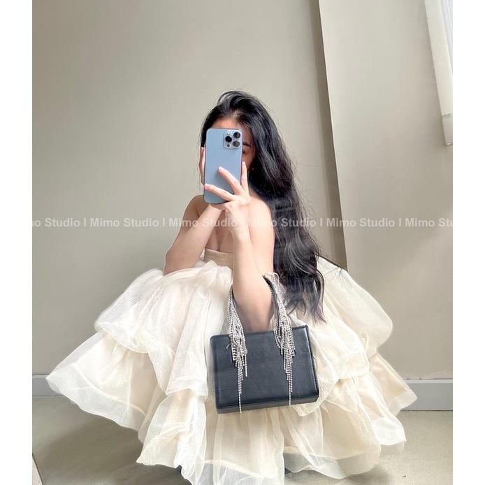 Áo babydoll voan phồng 2 tầng-2085