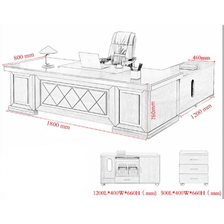 Bộ Bàn Giám Đốc Gỗ Công Nghiệp Juno Sofa HHP-BGD202-18 Sang Trọng