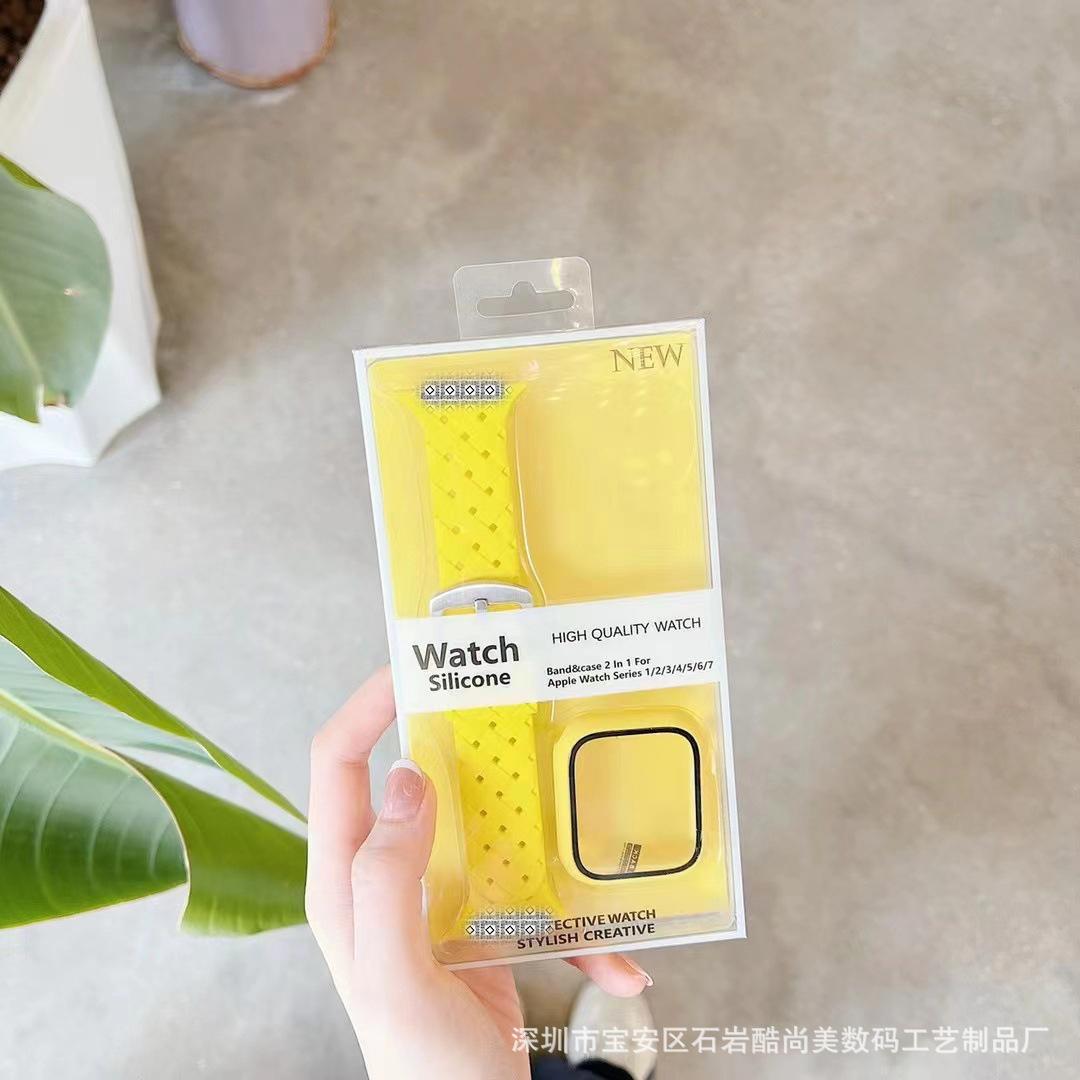 Phong cách mới nhất phù hợp với apple watch applewatchS7 mẫu dệt vỏ và dây đeo đồng hồ iwatch bộ hai trong một