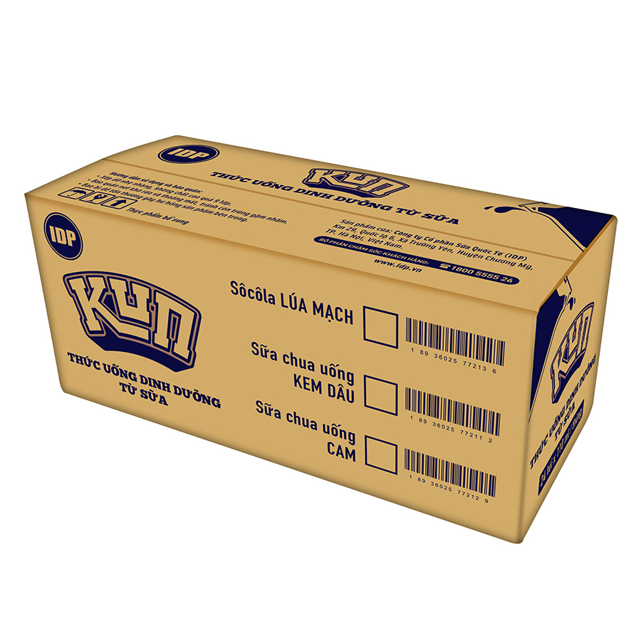 Thùng 48 Hộp Sữa Trái Cây Hương Dâu KUN 110ml/hộp