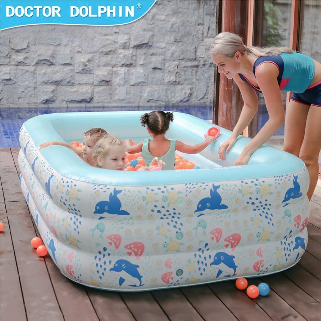 Bể Bơi Doctor Dolphin 3 tầng mẫu hình chữ nhật và hình tròn cao cấp cho trẻ