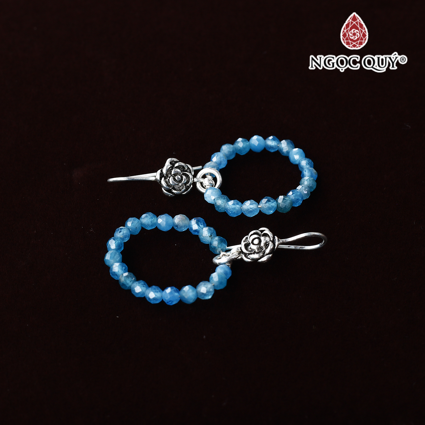Bông tai đá amazonite mệnh thủy mộc - Ngọc Quý Gemstones