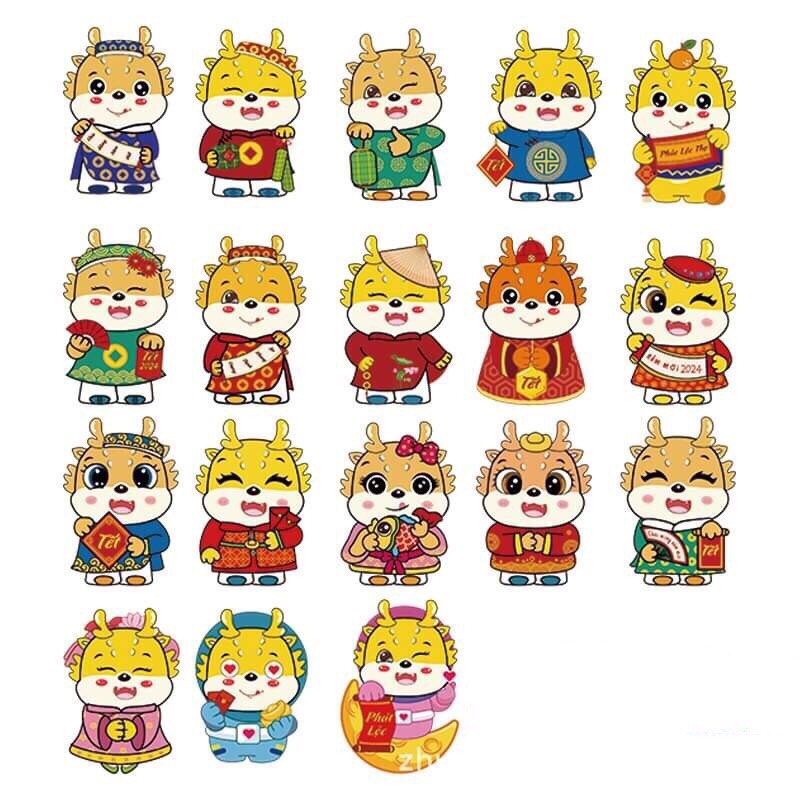 Bao lì xì Tết 2024 cute độc lạ 10 cm lì xì chibi con rồng Giáp Thìn