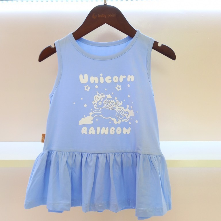 Váy cotton liền thân xinh cho bé gái