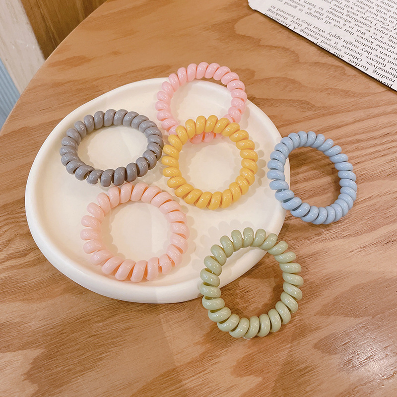 Dây Cột Tóc Lò Xo Màu Pastel Phong Cách Hàn Quốc