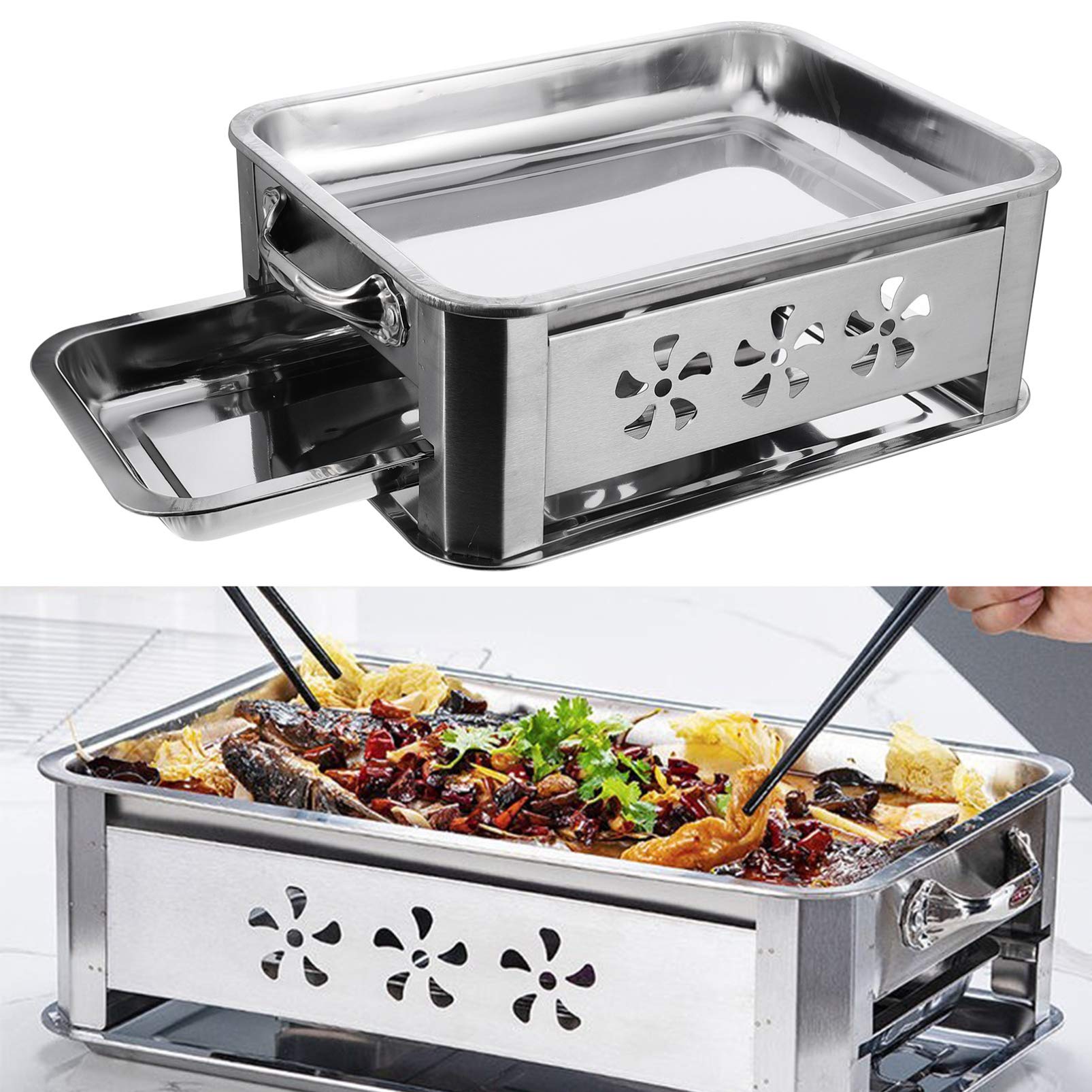 Bếp nướng than tại nhà thép không rỉ Stainless Steel Fish Grill Stove, Portable Barbecue Stove