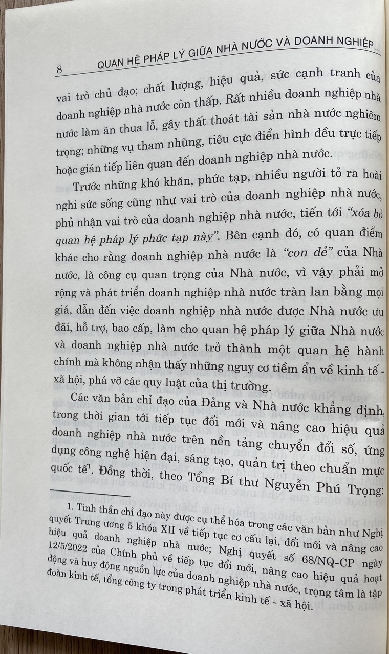 Quan Hệ Pháp Lý Giữa Nhà Nước  và Doanh nghiệp Nhà Nước  Trong Nền Kinh Tế Thị Trường Đinh Hướng Xã Hội Chủ Nghĩa