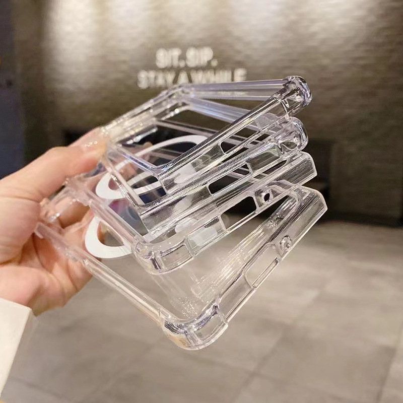 Ốp Lưng Trong Suốt Hỗ Trợ Sạc Từ Tính Dành Cho Samsung Galaxy Z Fold 5 / Z Flip 5, Chống Ố Vàng - Hàng Nhập Khẩu