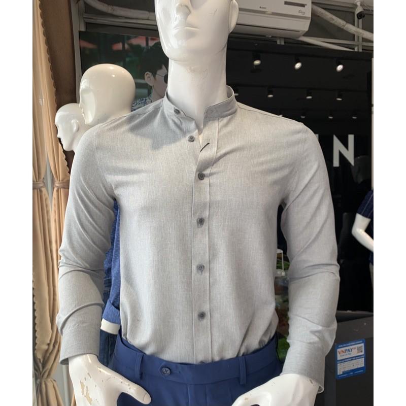 OWEN - Áo sơ mi dài tay OWEN SLIMFIT cổ tàu chất cafe 22731