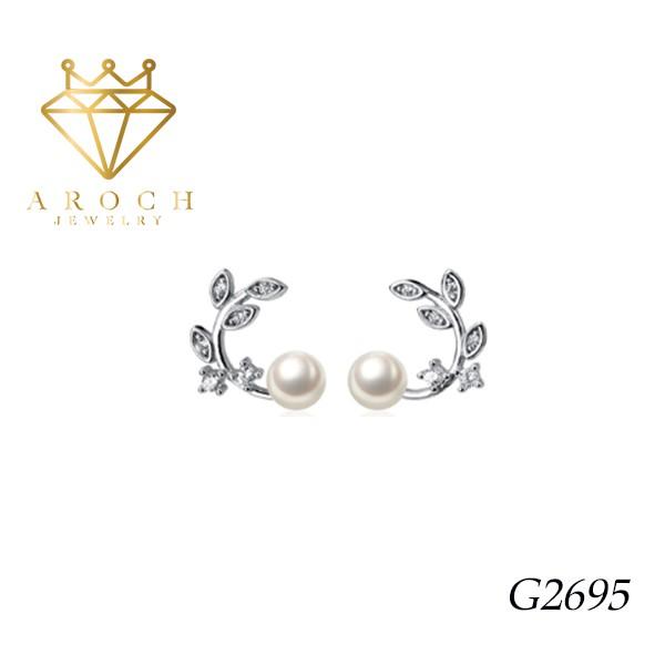  Khuyên tai bạc Ý s925 đính ngọc G2695 - Aroch Jewelry