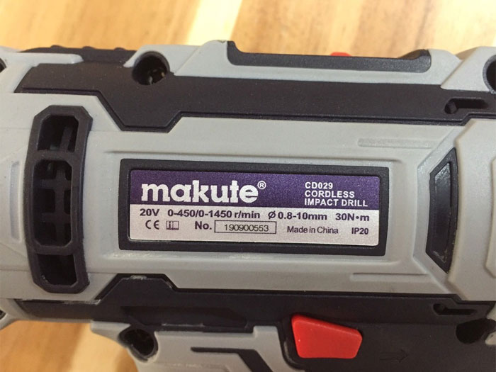 Máy khoan pin 20V Makute CD029 ( có chế độ búa, 2 pin, 1 sạc)- Hàng chính hãng