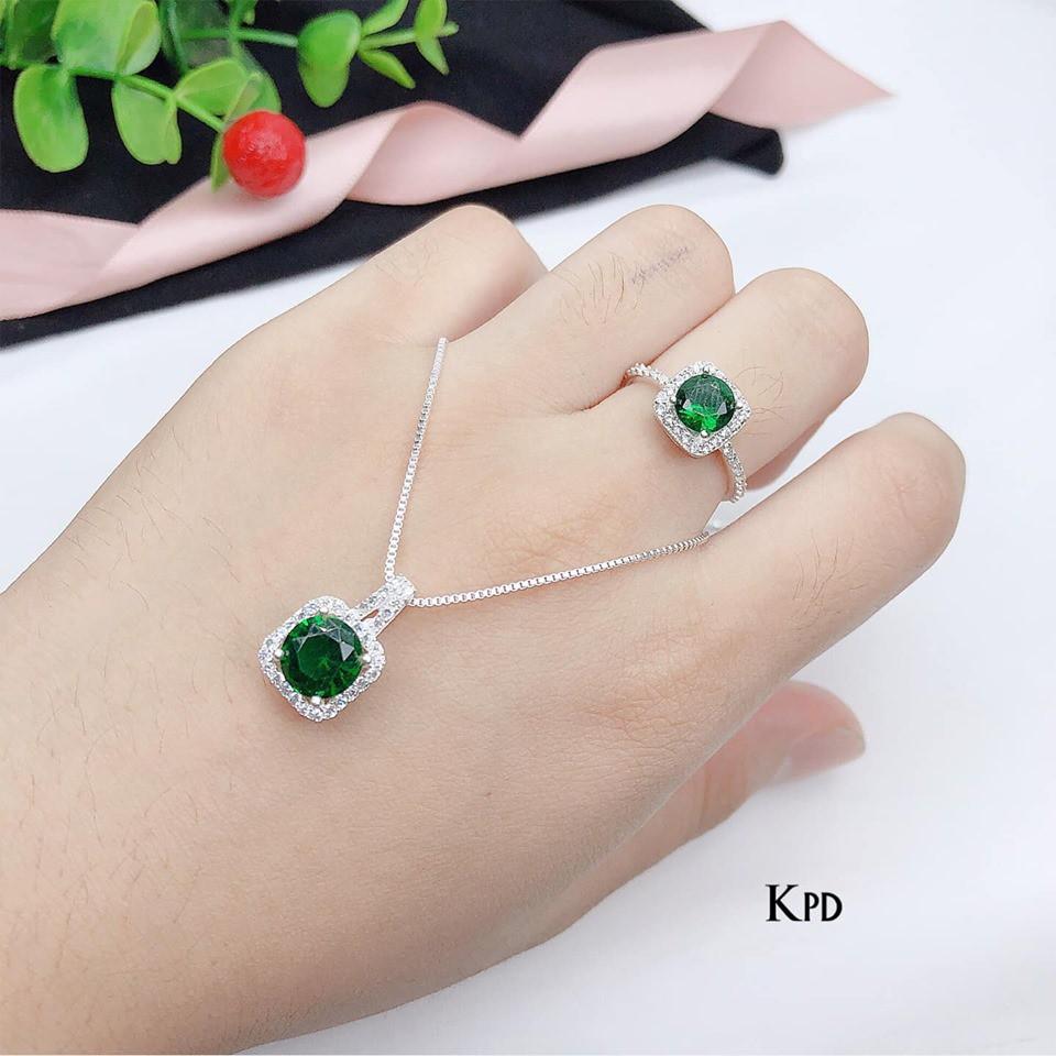 BỘ TRANG SỨC VUÔNG ĐÁ MÀU CỰC ĐẸP GIÁ RẺ -