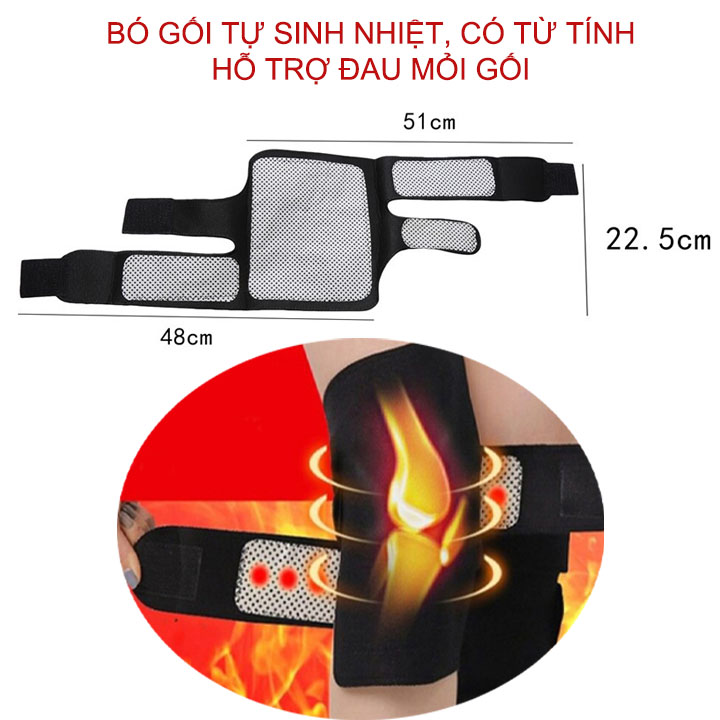 Bó gối sinh nhiệt thế hệ mới giúp bảo vệ và hỗ trợ đau mỏi khớp gối BG03 (1 đôi)