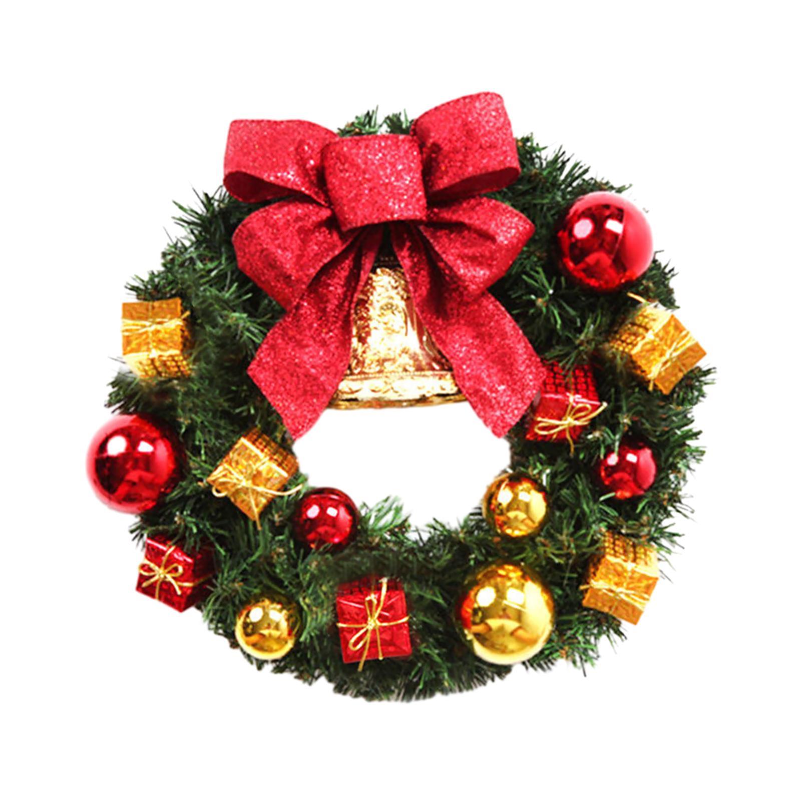 Artificial Christmas Wreath Front Door Wreath 30cm Housewarming Holiday Garland Decoration for Wedding Home Dining Room Party