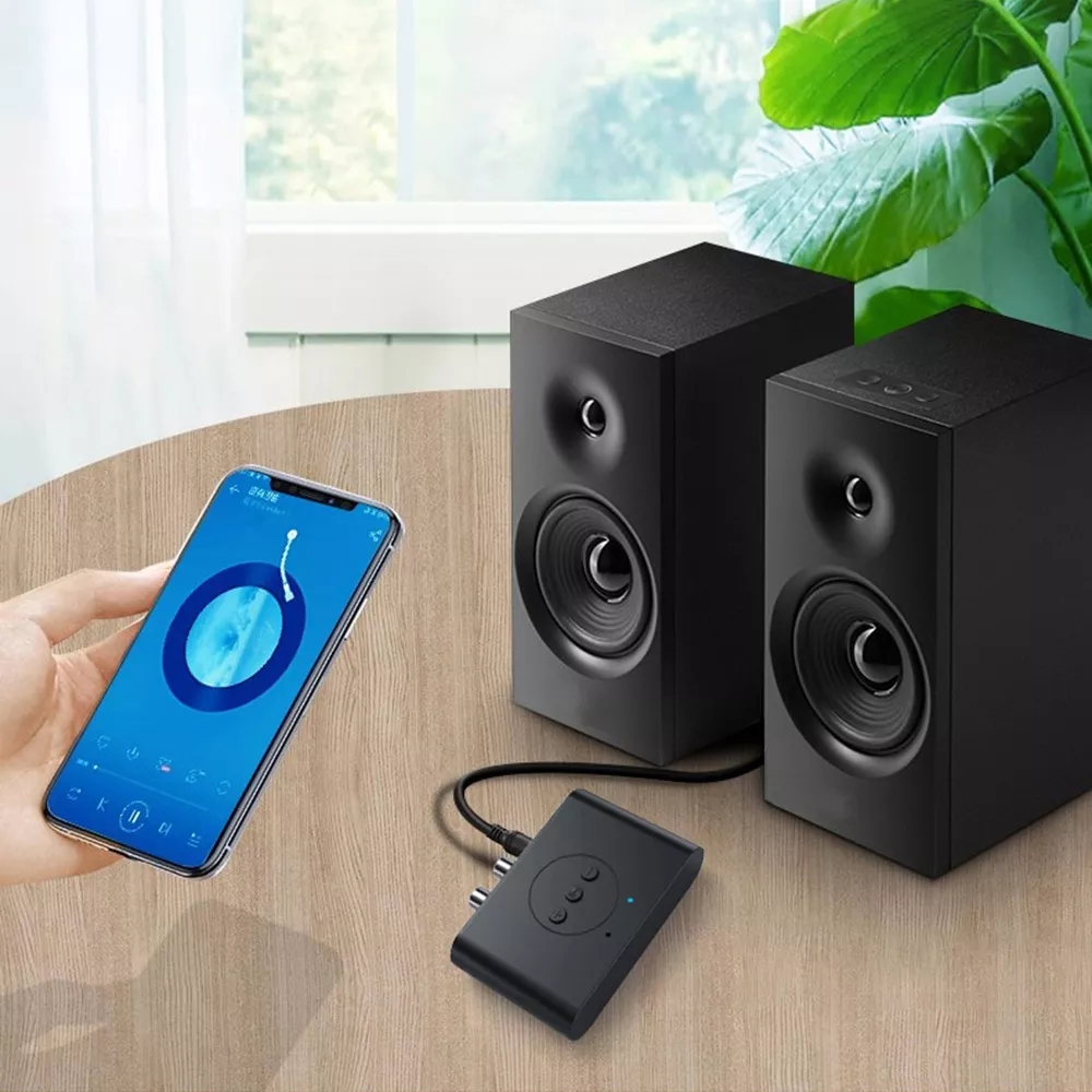 Bộ Thu Phát Âm Thanh Bluetooth 5.0 Chất Lượng Cao Chuyển Đổi Âm Nhạc Không Dây Âm Thanh Nổi Giắc Cắm AUX 3.5Mm RCA Kèm Mic Cho Loa Xe Hơi Tặng que chọc sim