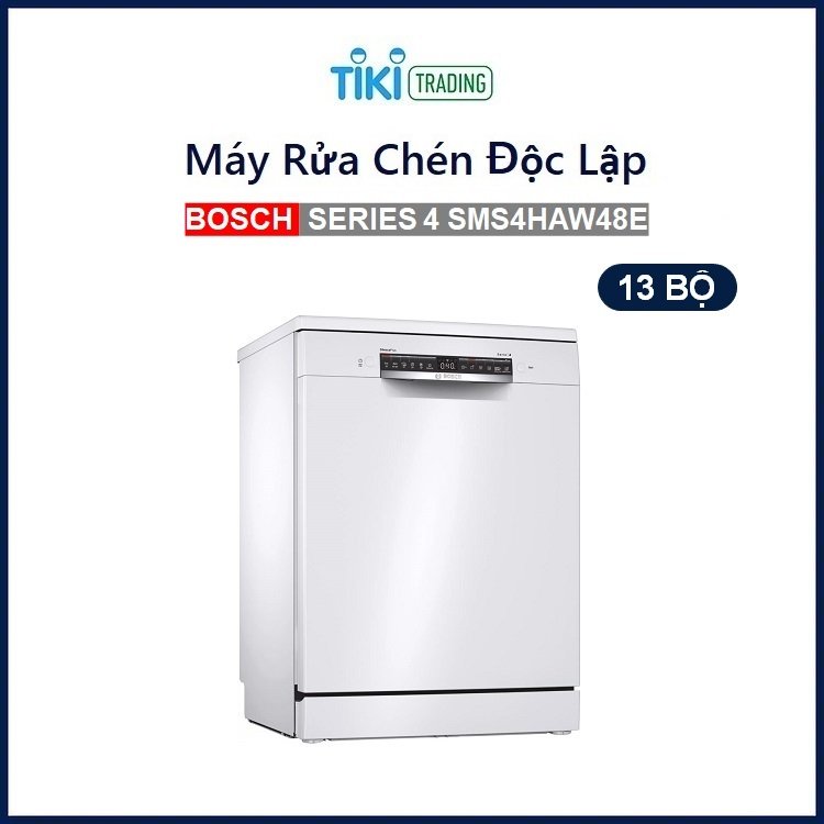 Máy Rửa Chén Độc Lập Bosch HMH.SMS4HAW48E (Series 4) - 13 Bộ - 6 Chương Trình Rửa - Hàng Chính Hãng