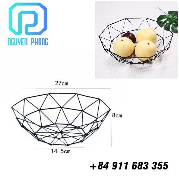 Rỗ kim loại đựng trái cây, giỏ sắt decor phòng khách, rổ đựng trái cây hiện đại, thiết kế bắt mắt, sáng tạo