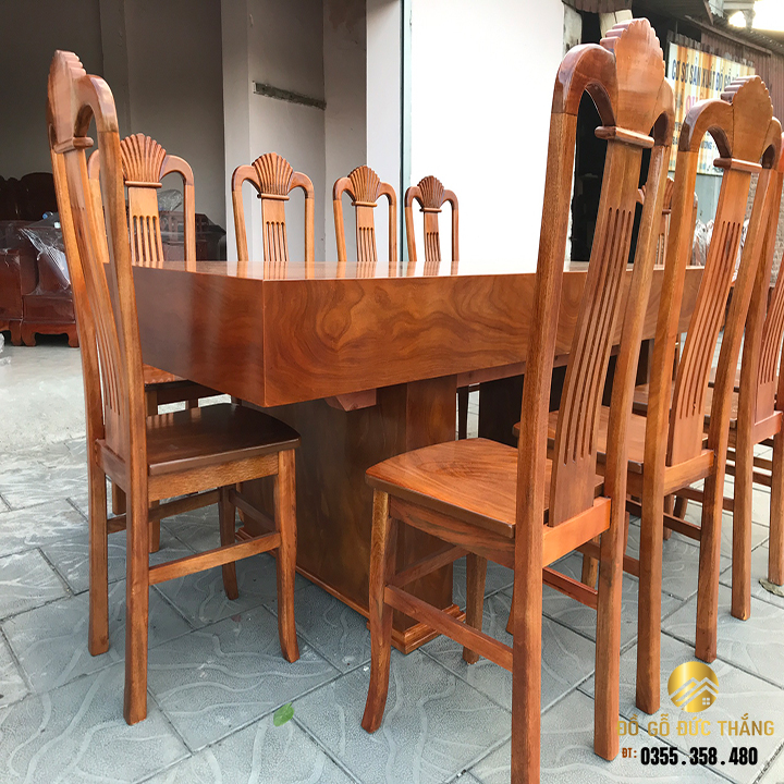 Bàn 10 ghế gỗ hương xám nam phi
