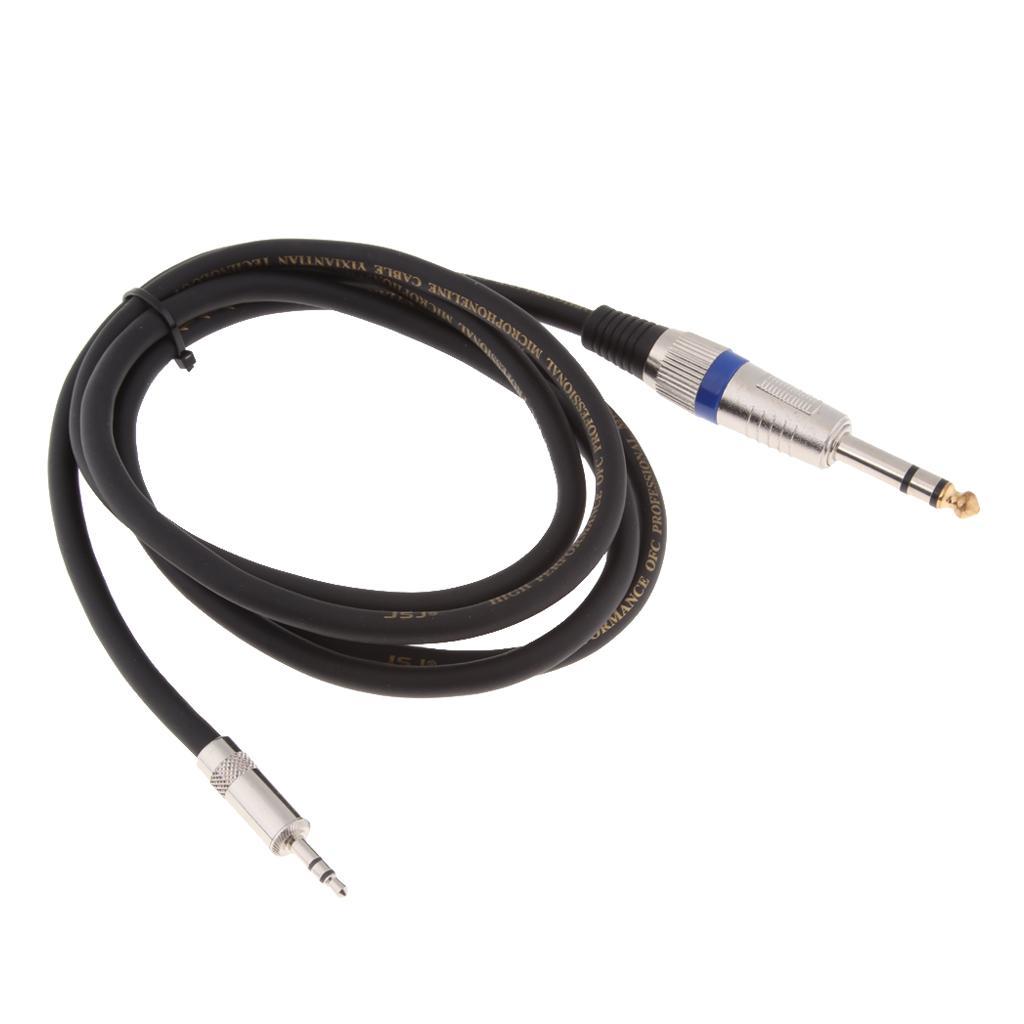 3.5mm to 6.35mm Adapter Audio Cable Cord for Mixer Amplifier Guitar