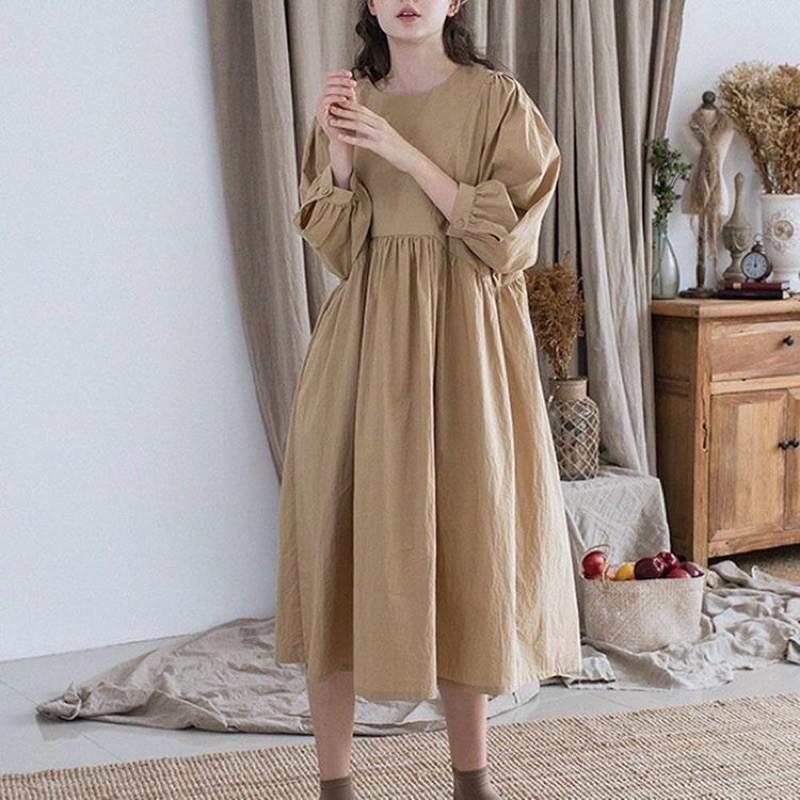 Đầm Linen tay bòng nhiều tầng