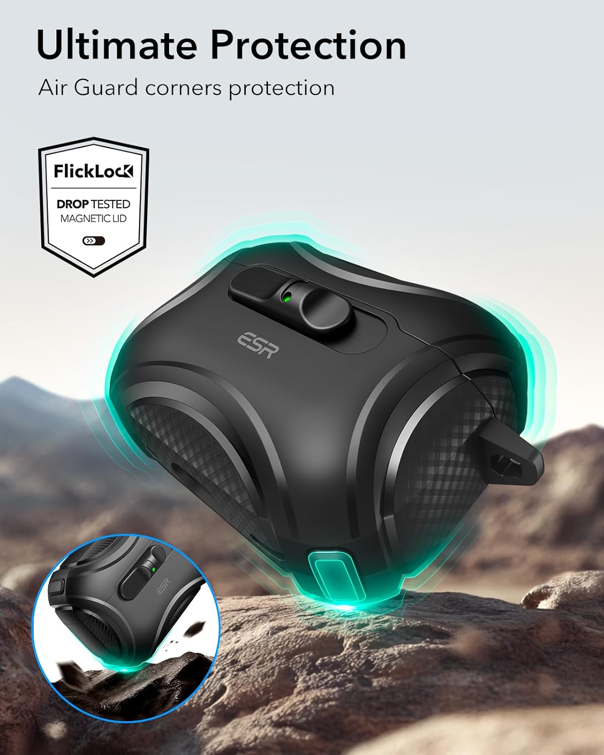 Bao Case cho Airpods Pro 3 (2025) ESR Cyber FlickLock Magnetic Case - Hàng chính hãng