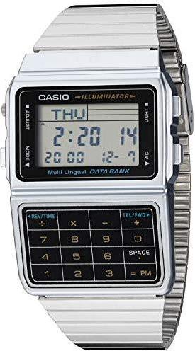 Casio Men's Silver Tone 25 Memory Calculator Databank Watch