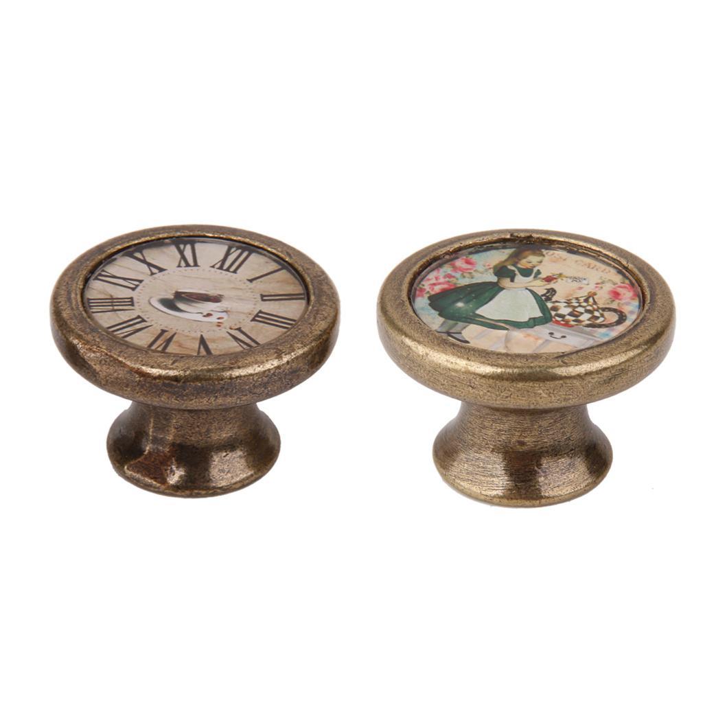2Pcs Vintage Cabinet Door Drawer Wardrobe Bin Handle Pull Knob Hardware