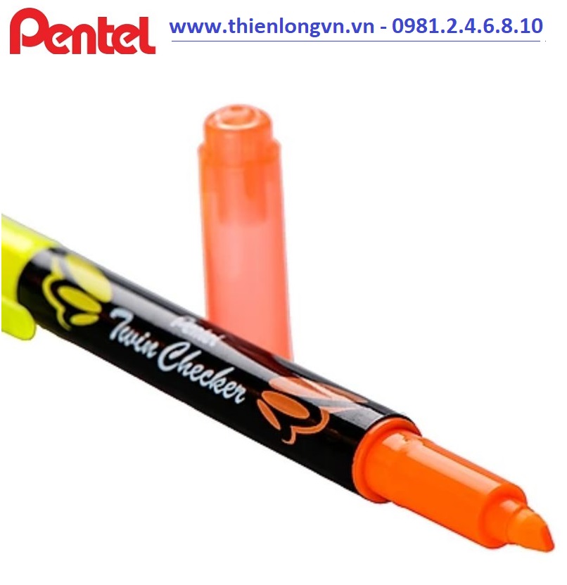 Bút nhớ dòng 2 đầu Pentel – SLW8 màu vàng - cam