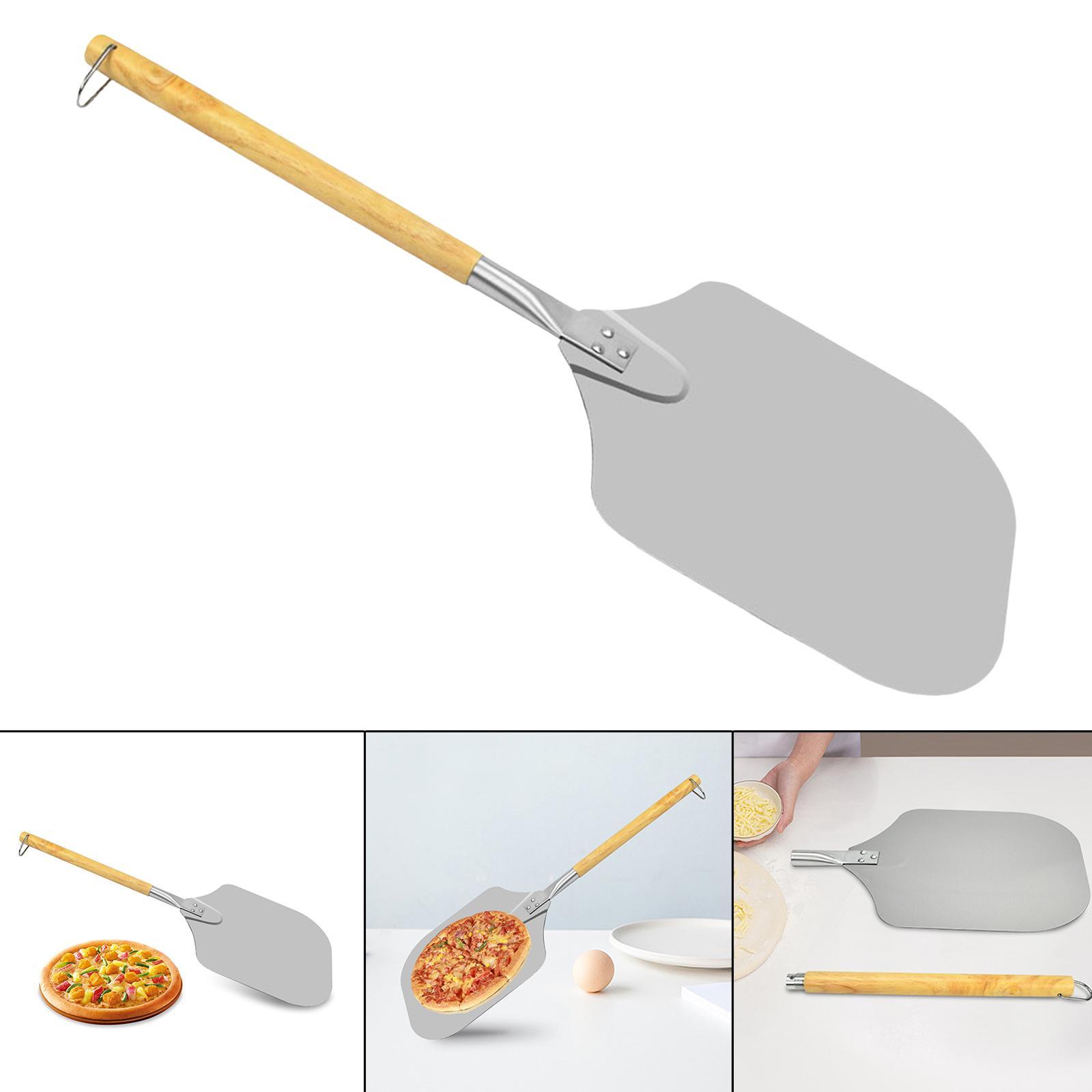 Stainless Steel Pizza Peel Kitchen Baking Tools Pizza Paddle Wooden Handle