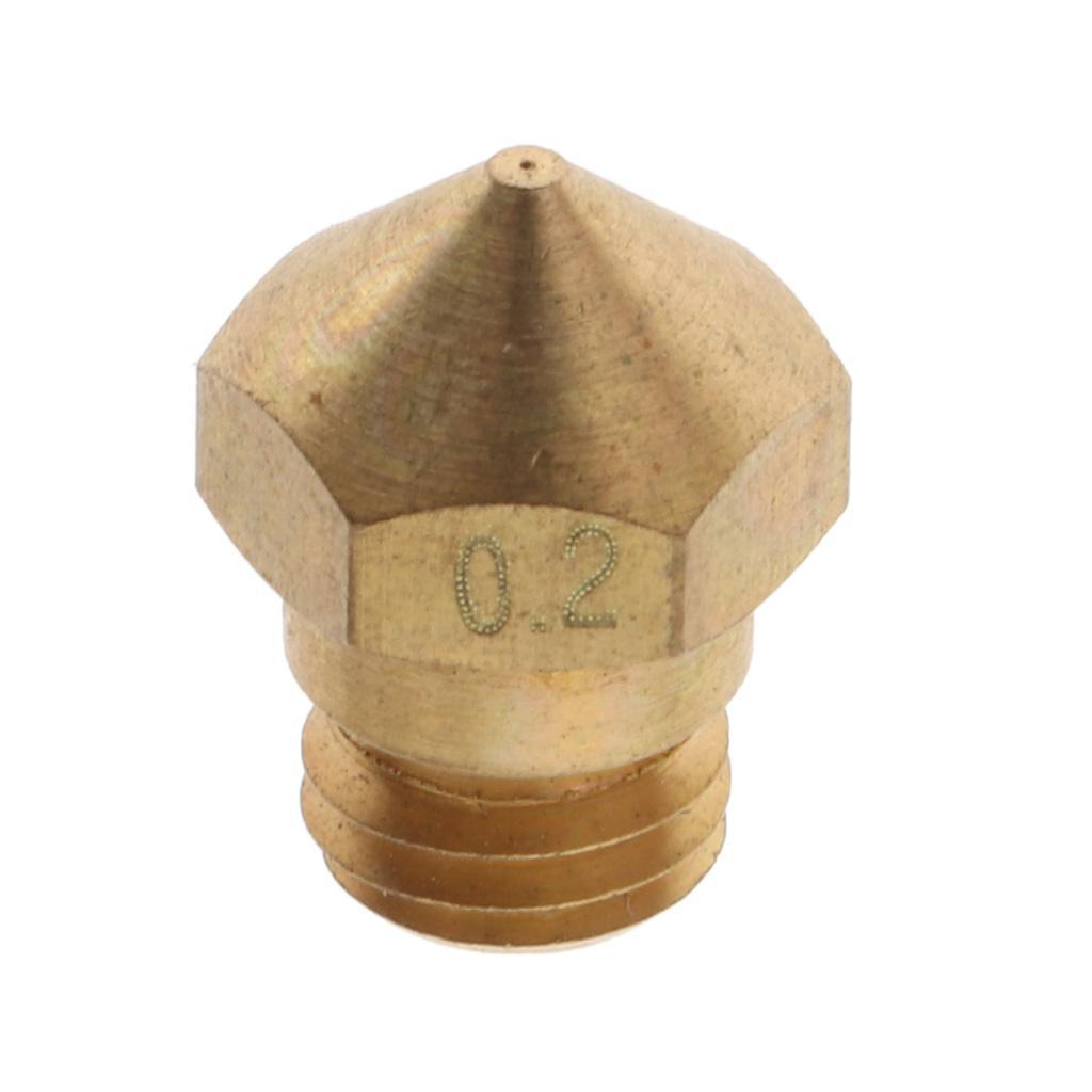 0.2mm 3D Printer Extruder Nozzle Printhead Brass Copper for 1.75mm Filament