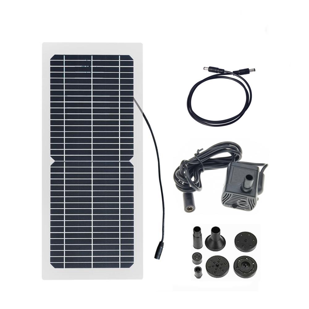 Bảng điều khiển năng lượng mặt trời 12V 10W với máy bơm nước DC không chổi than Phong cảnh hồ bơi sân vườn Trang trí đài phun nước Bể phun nước tuần hoàn Màu sắc: 10W với máy bơm nước