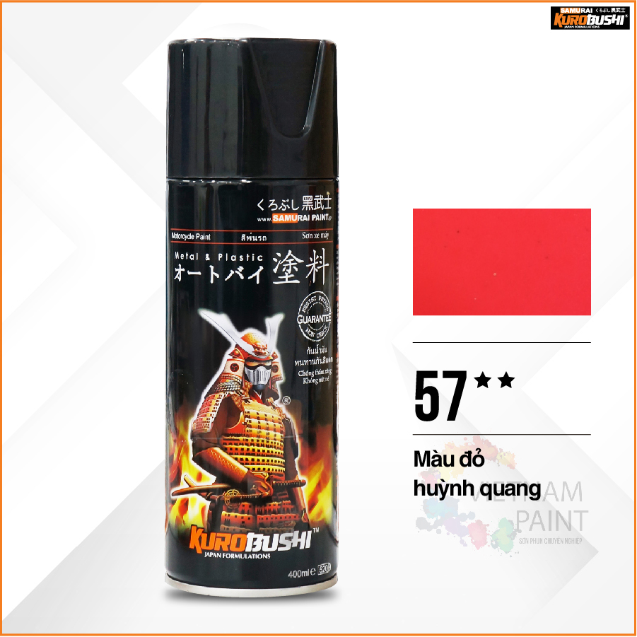 Sơn xịt Samurai Kurobushi - MÀU ĐỎ HUỲNH QUANG 57