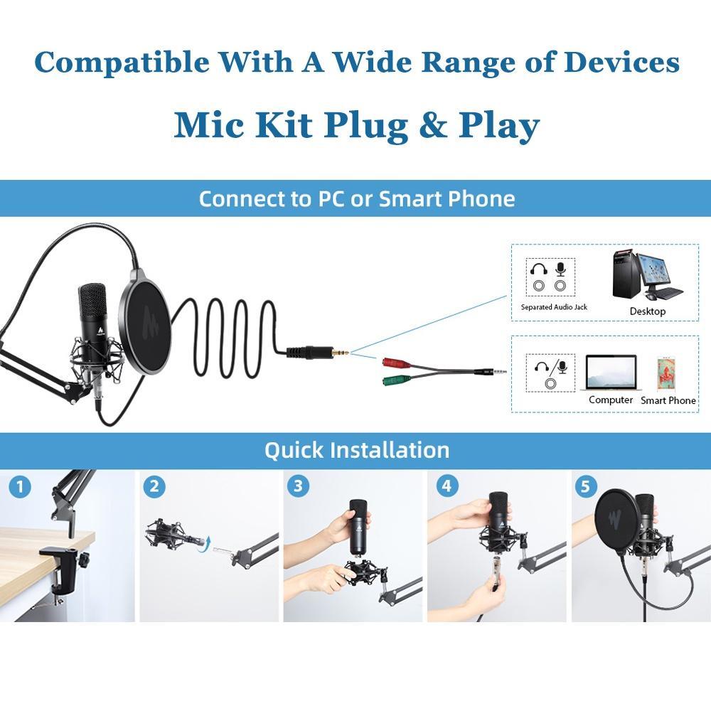 Micro MAONO AU-A03 Microphone Chuẩn 3.5mm Cho Điện Thoại