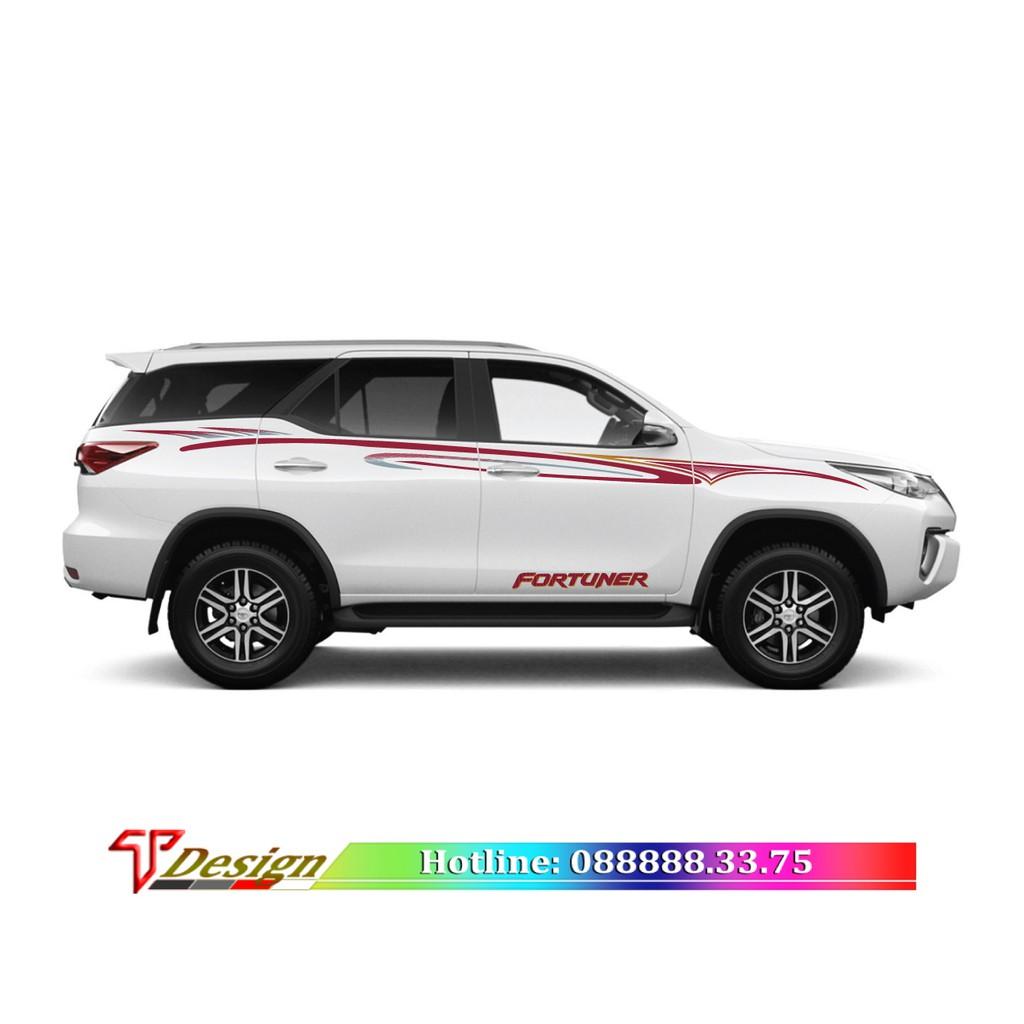 Decal dán xe đẹp, decal cho xe Ranger, xe Fortuner, xe SUV WRAP 77, KT 376x15cm