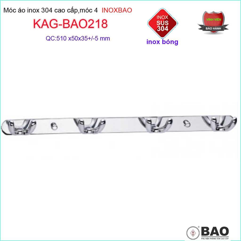 Móc Inox Bảo KAG-BAO218, móc áo phòng tắm SUS304 đúc đặc sang trọng thiết kế tin tế đến từng chi tiết