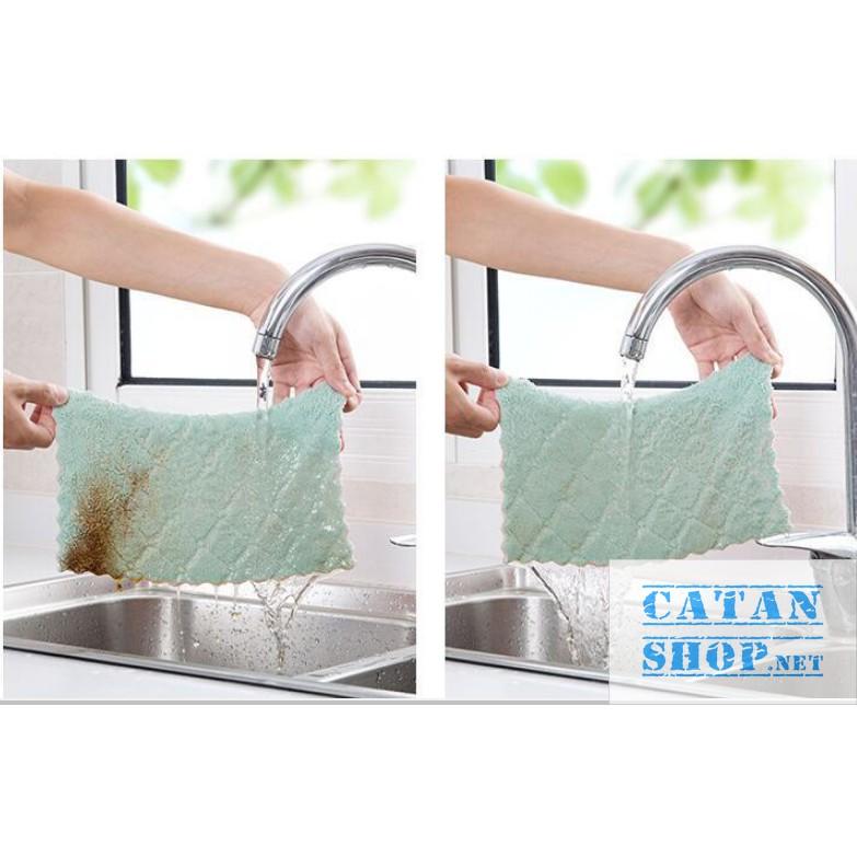 Combo 10 Chiếc Khăn Lau Chén Bát Đa Năng, Khăn lau chùi nhà bếp sạch mượt dễ giặt sạch, thấm hút cực tốt