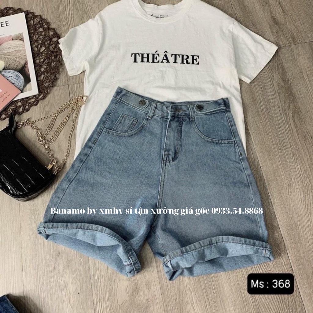Quần short jean nữ 2 cúc eo, lưng cao siêu đẹp thời trang jean nữ 2 cúc eo 662