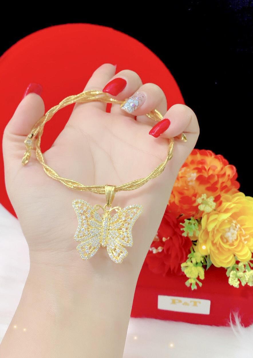 Kiềng bính mềm mặt bướm mạ 18k cao cấp E270