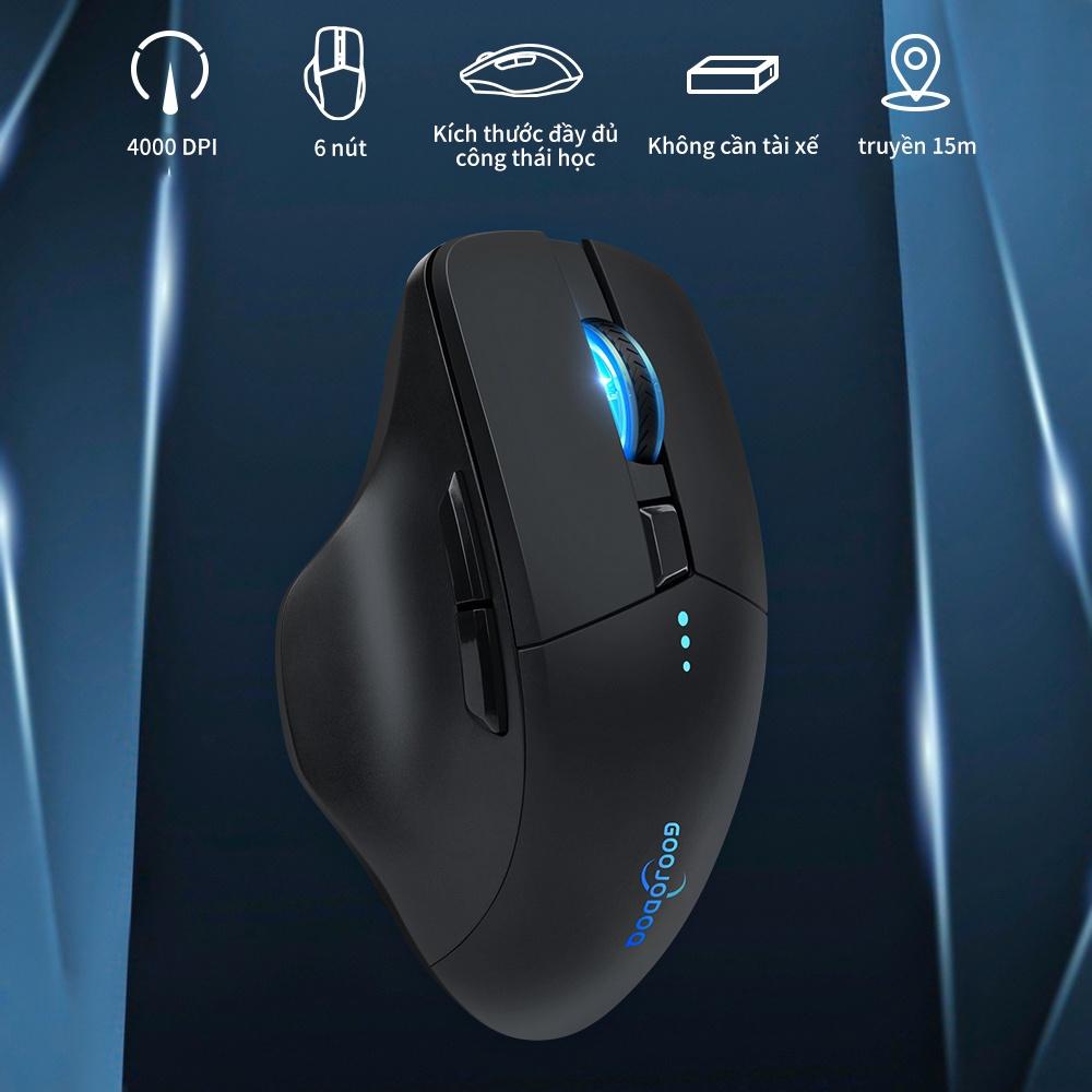 M09 - Chuột Không Dây Bluetooth 4000DPI Máy Tính USB 2.4GHz Ergonomic Scrolling Hiển Thị Pin Thích hợp cho Game
