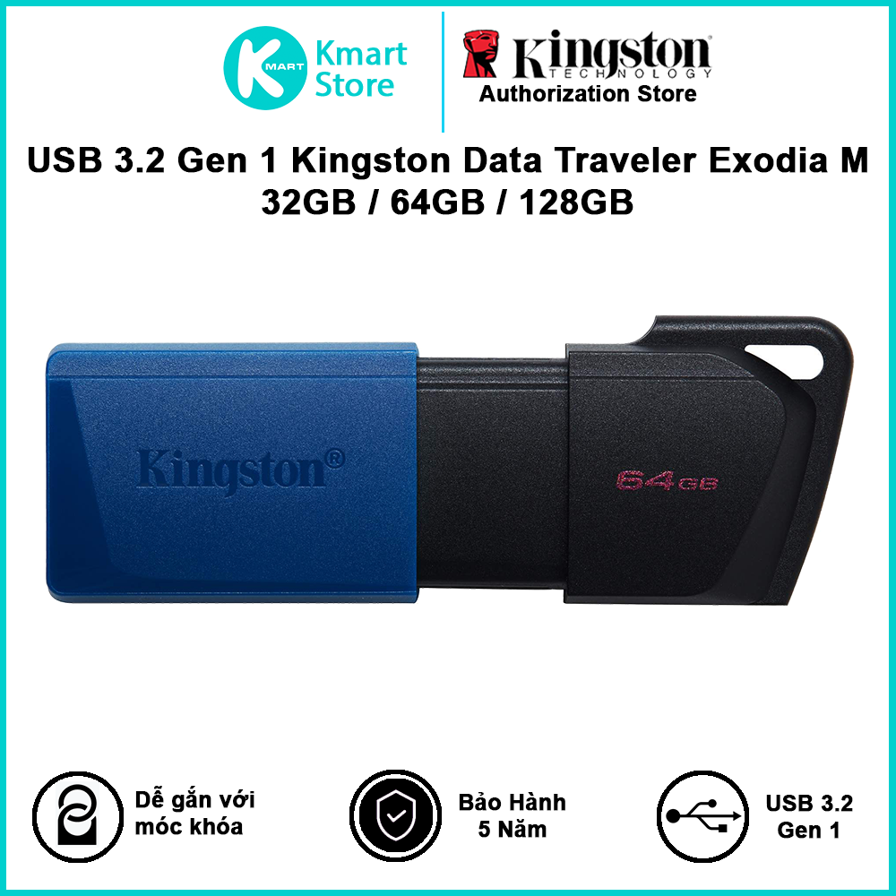 USB Kingston 64GB DataTraveler M 3.2 - Hàng chính hãng FPT phân phối