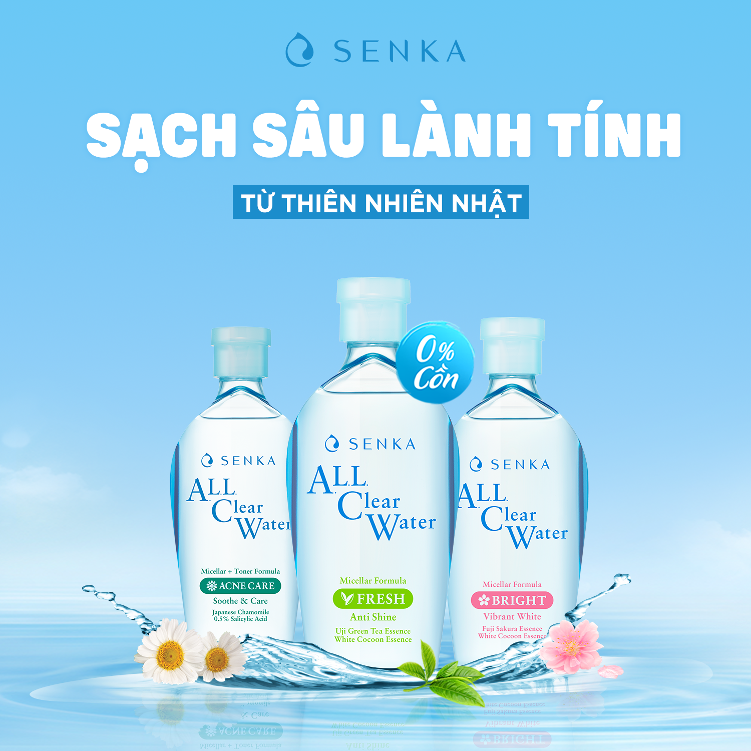 Nước tẩy trang SENKA A.L.L. CLEAR WATER Micellar Formula White 230ml