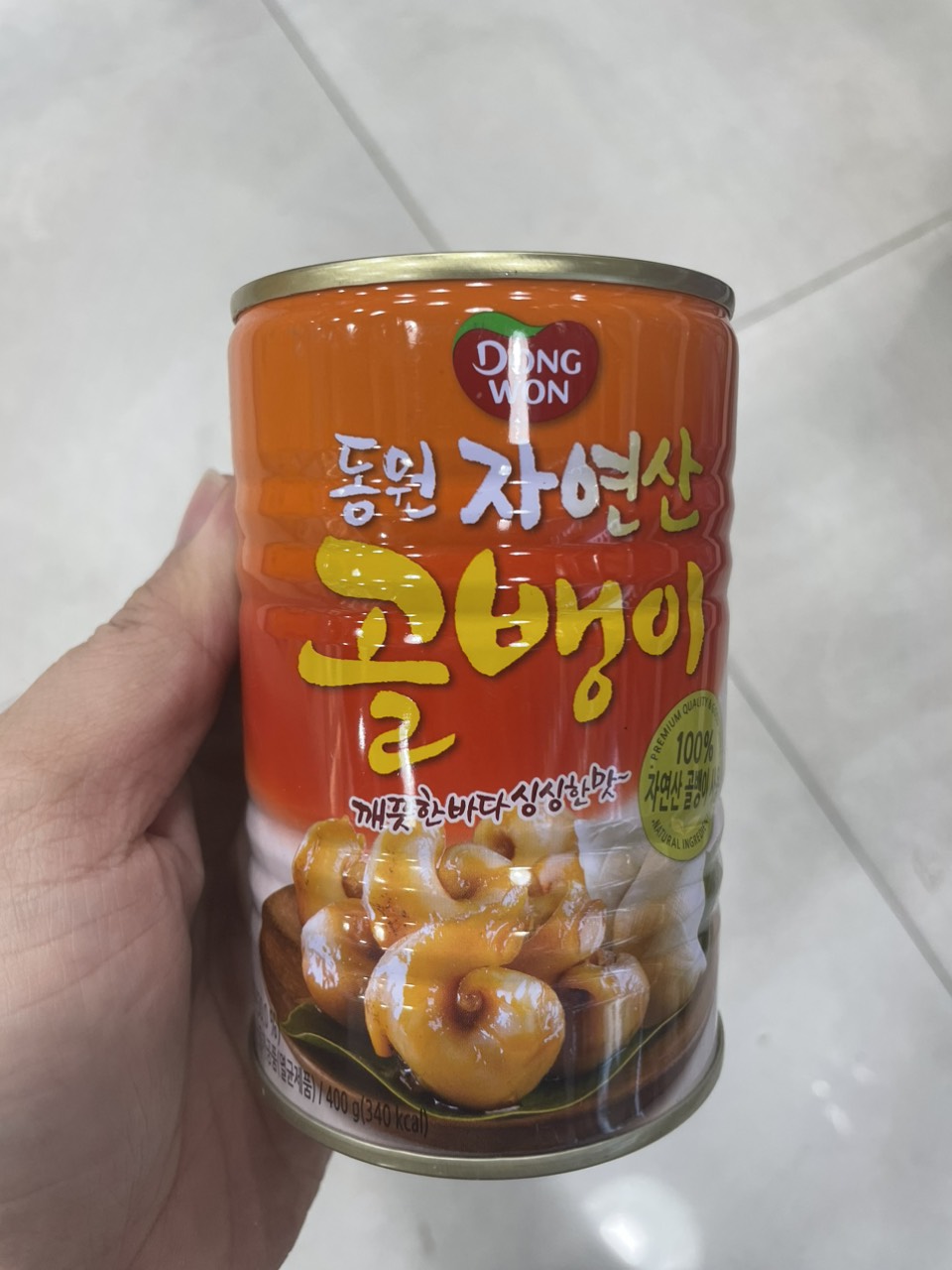 Ốc Tự Nhiên Đóng Hộp Dongwon Hàn Quốc Hộp 400G / 동원) 자연산 골뱅이 400G