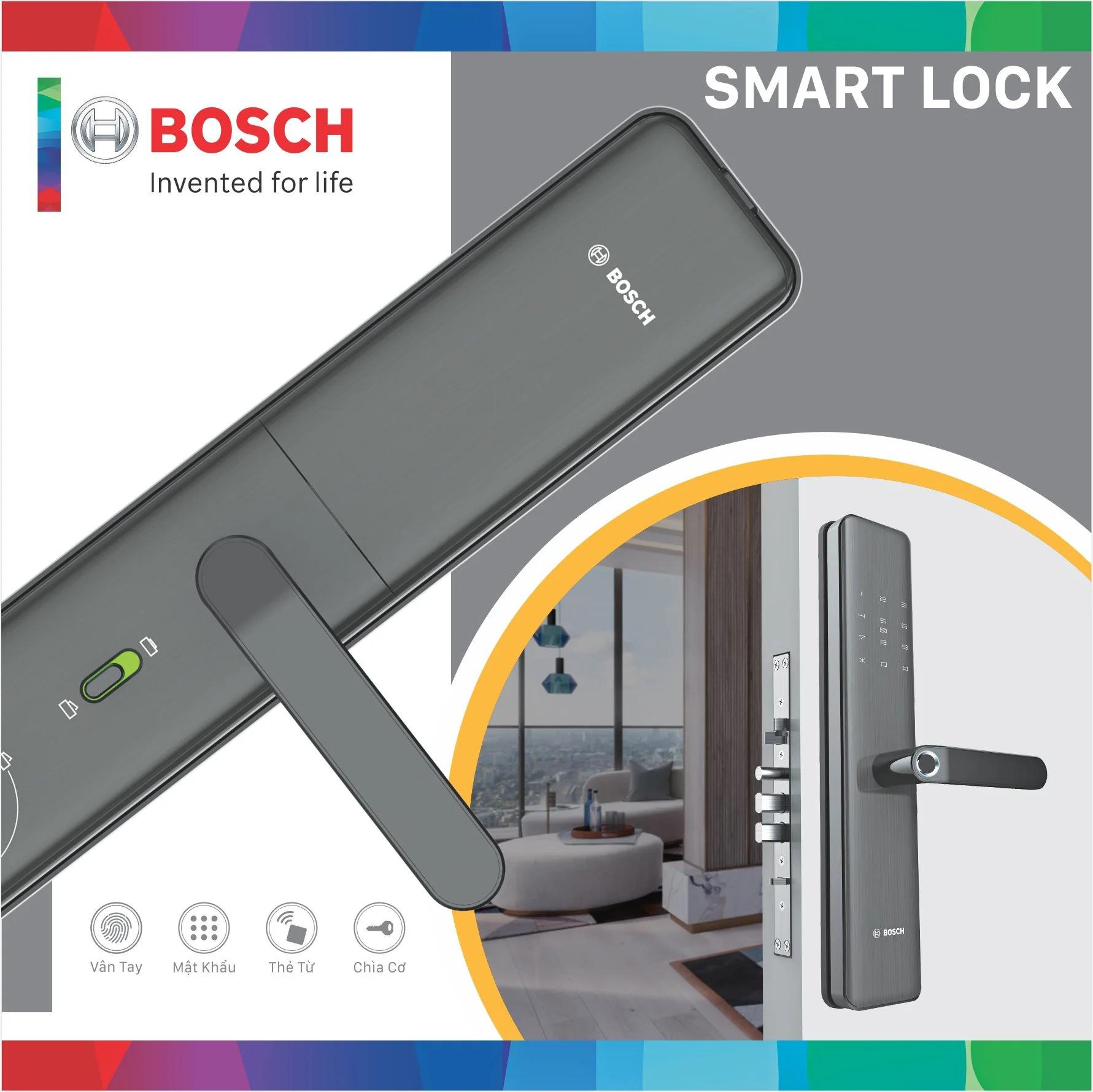 Khóa Cửa Vân Tay Điện Tử Bosch ID40B EU- Chính Hãng