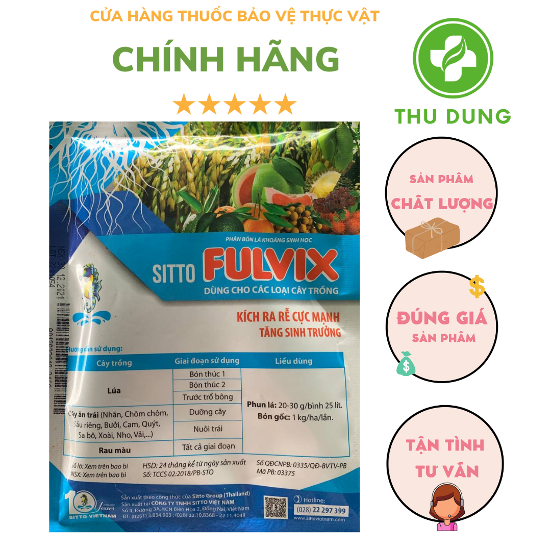 PHÂN BÓN LÁ SITTO FULVIX gói 100g RA RỄ CỰC MẠNH