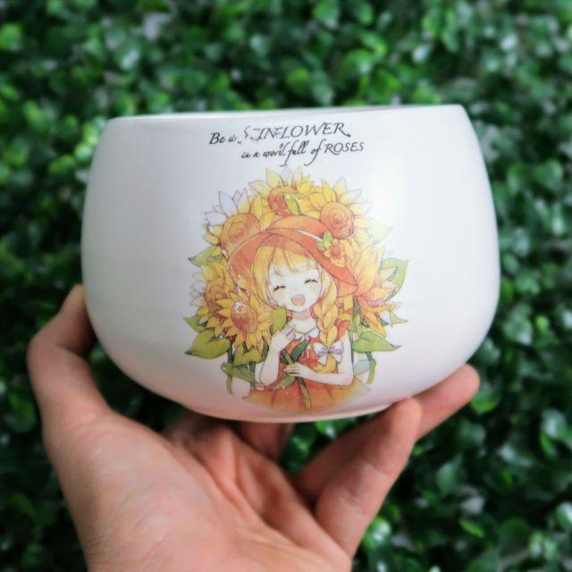 Chậu tròn hạt dẻ in hình S3