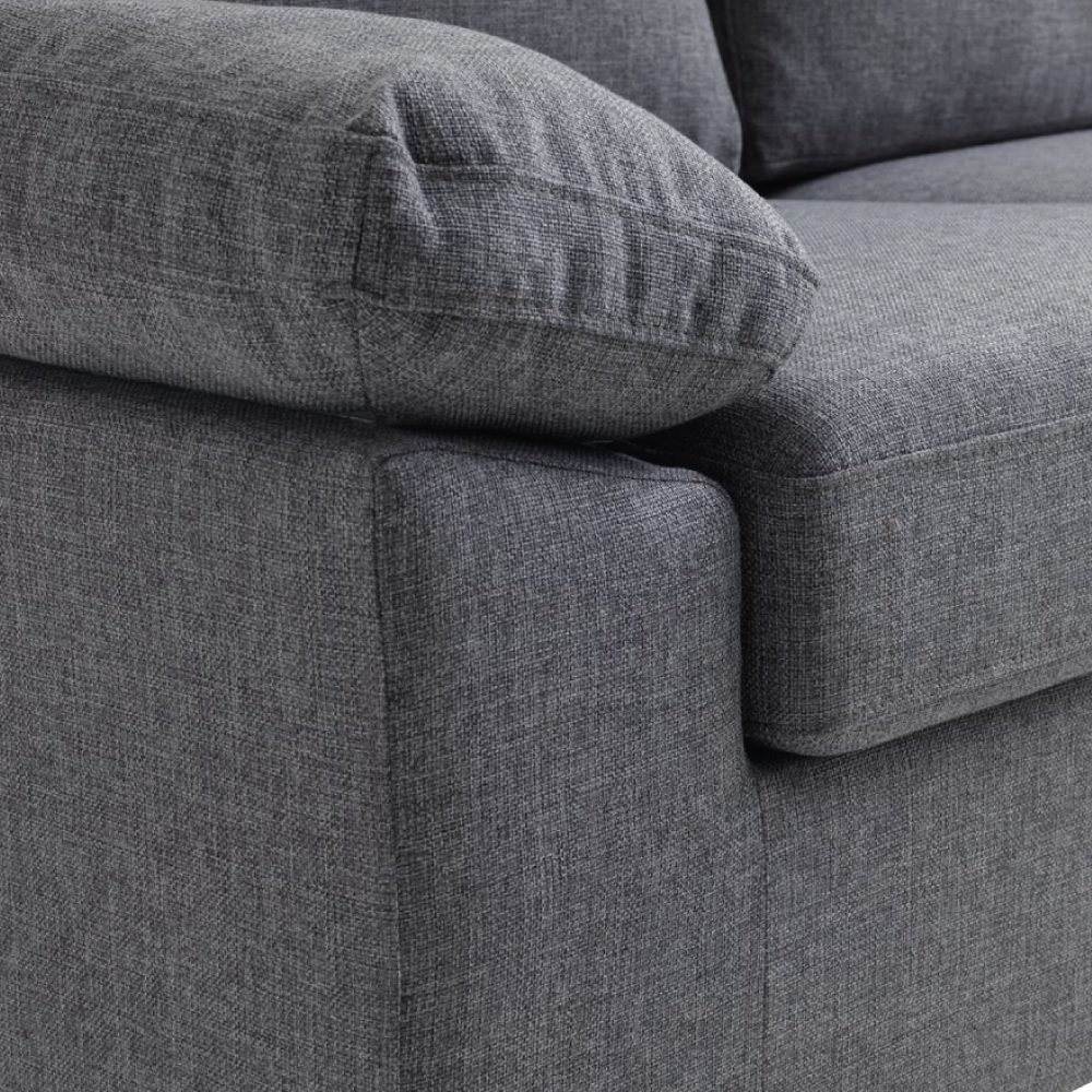 Sofa góc phải | JYSK Gedved | Polyester/ chân gỗ | xám/ xám nhạt | R209xS84/141xC85cm