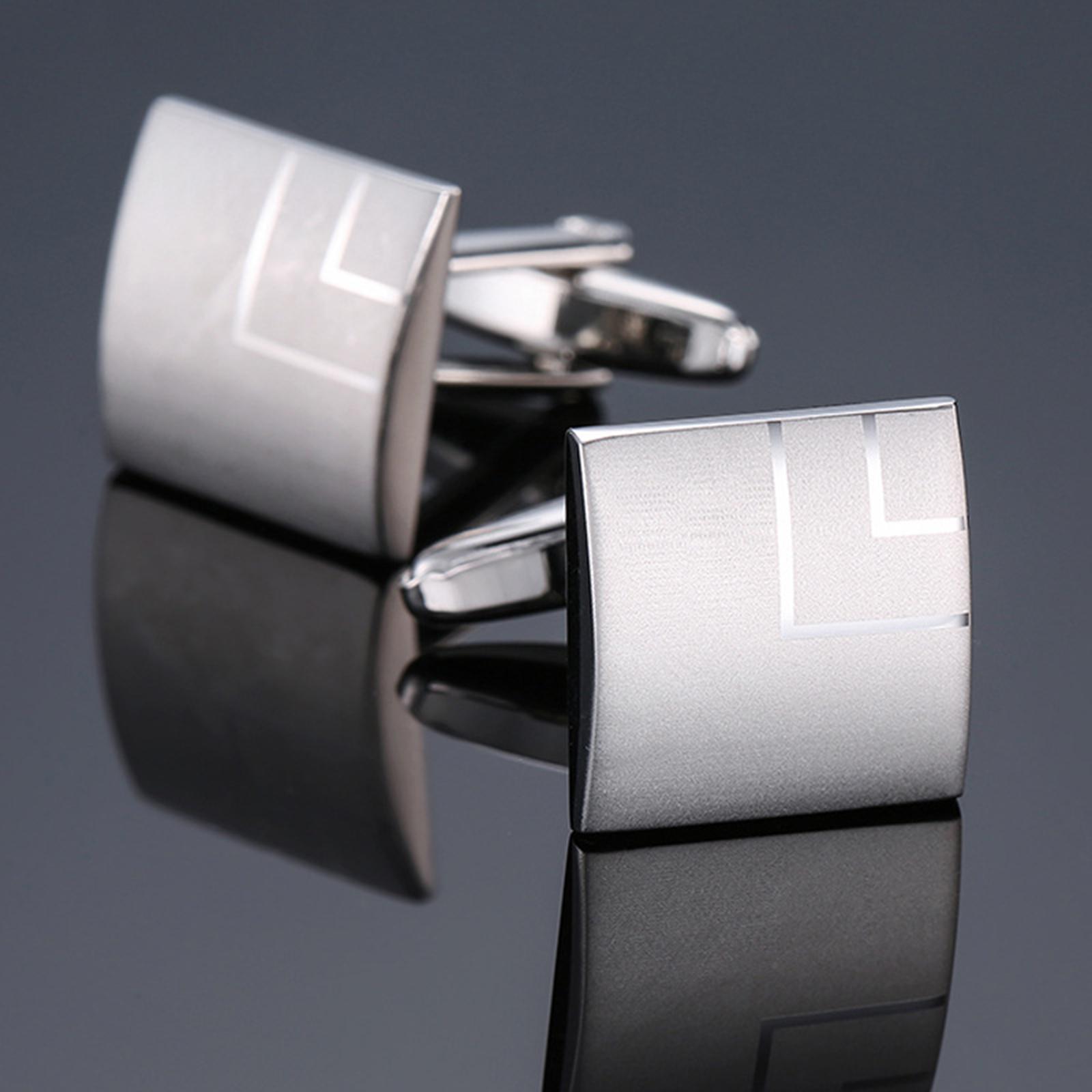 1 Pair Men Square Cufflinks Party Tuxedo Shirt Cuff Links