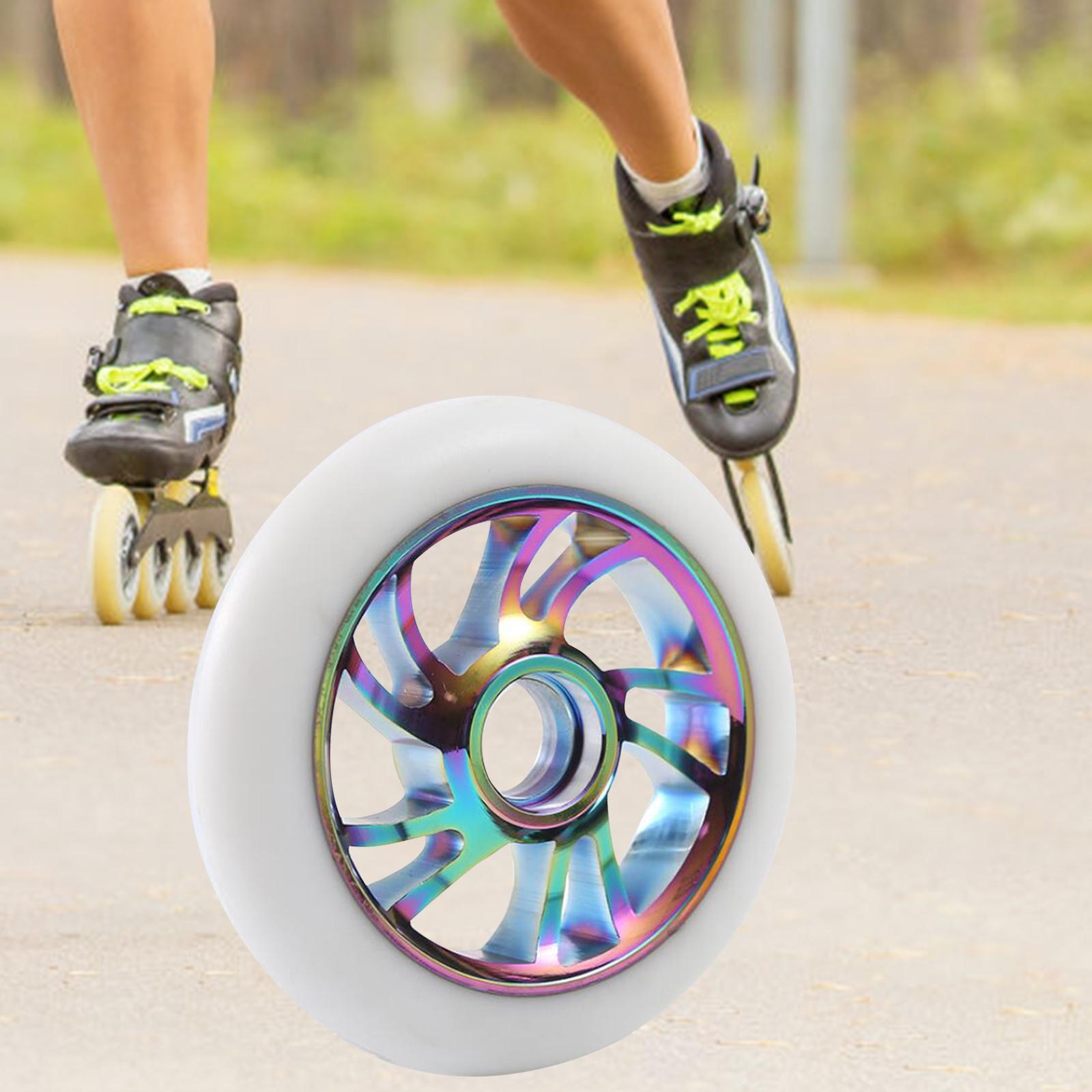 Bike Wheels Colorful Skating Wheels Spare Roller Tires Wear Resistant Anti Skid Roller Skate Outdoor Wheels for Indoor Outdoor Skateboard